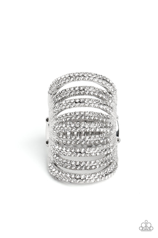 Rippling Rarity - White Ring - Paparazzi - Dare2bdazzlin N Jewelry