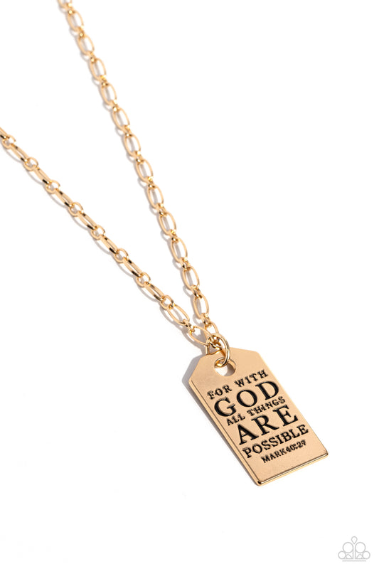 Possible Pendant - Gold Necklace - Paparazzi - Dare2bdazzlin N Jewelry