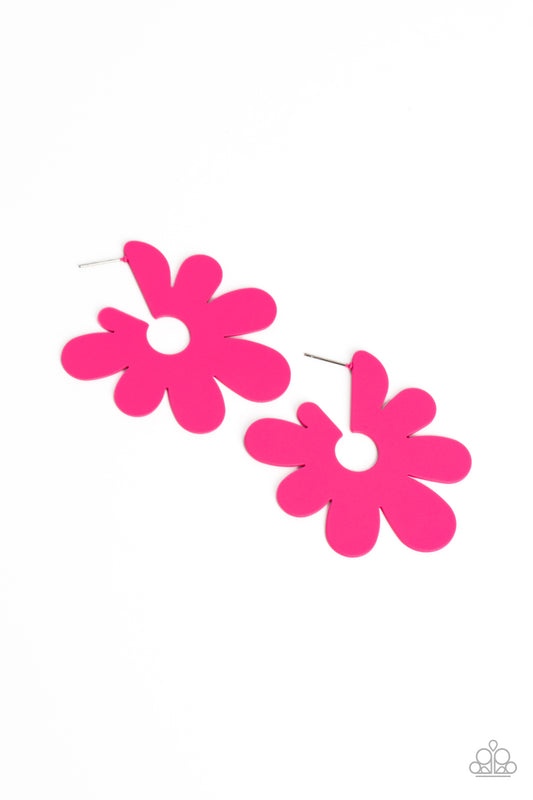 Flower Power Fantasy - Pink Earring - Paparazzi - Dare2bdazzlin N Jewelry