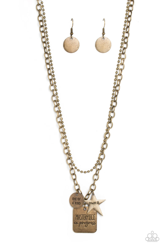 Masterpiece in Progress - Brass Necklace - Paparazzi - Dare2bdazzlin N Jewelry