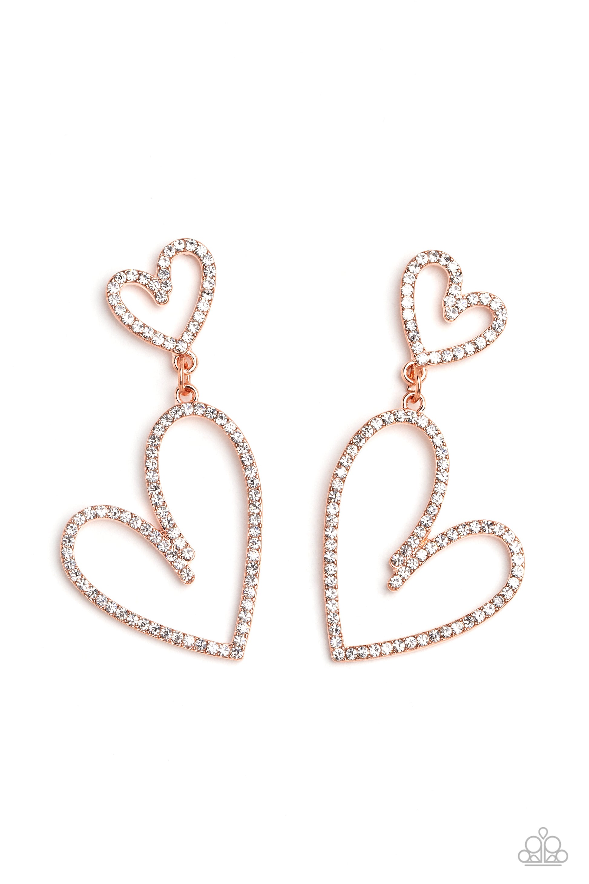 Doting Duo - Copper Earring - Paparazzi - Dare2bdazzlin N Jewelry