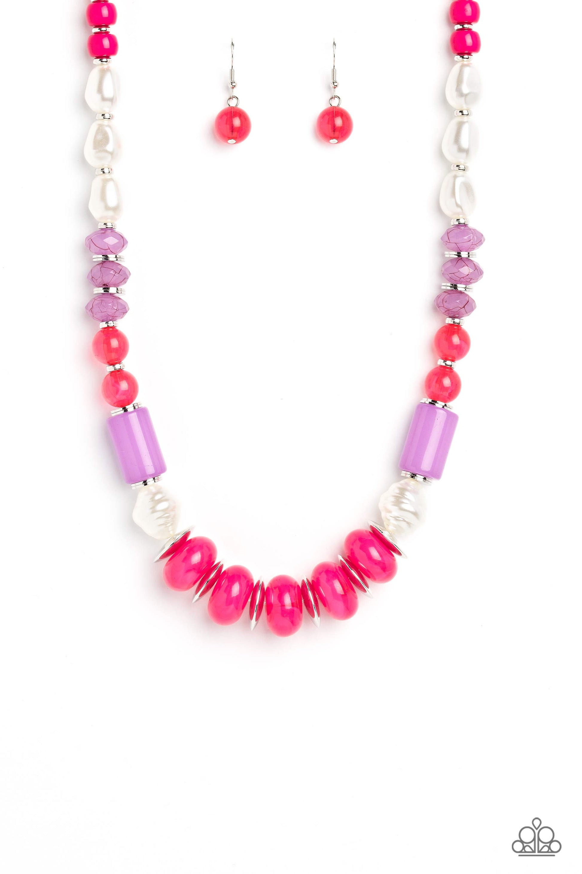 A SHEEN Slate - Pink Necklace - Paparazzi - Dare2bdazzlin N Jewelry