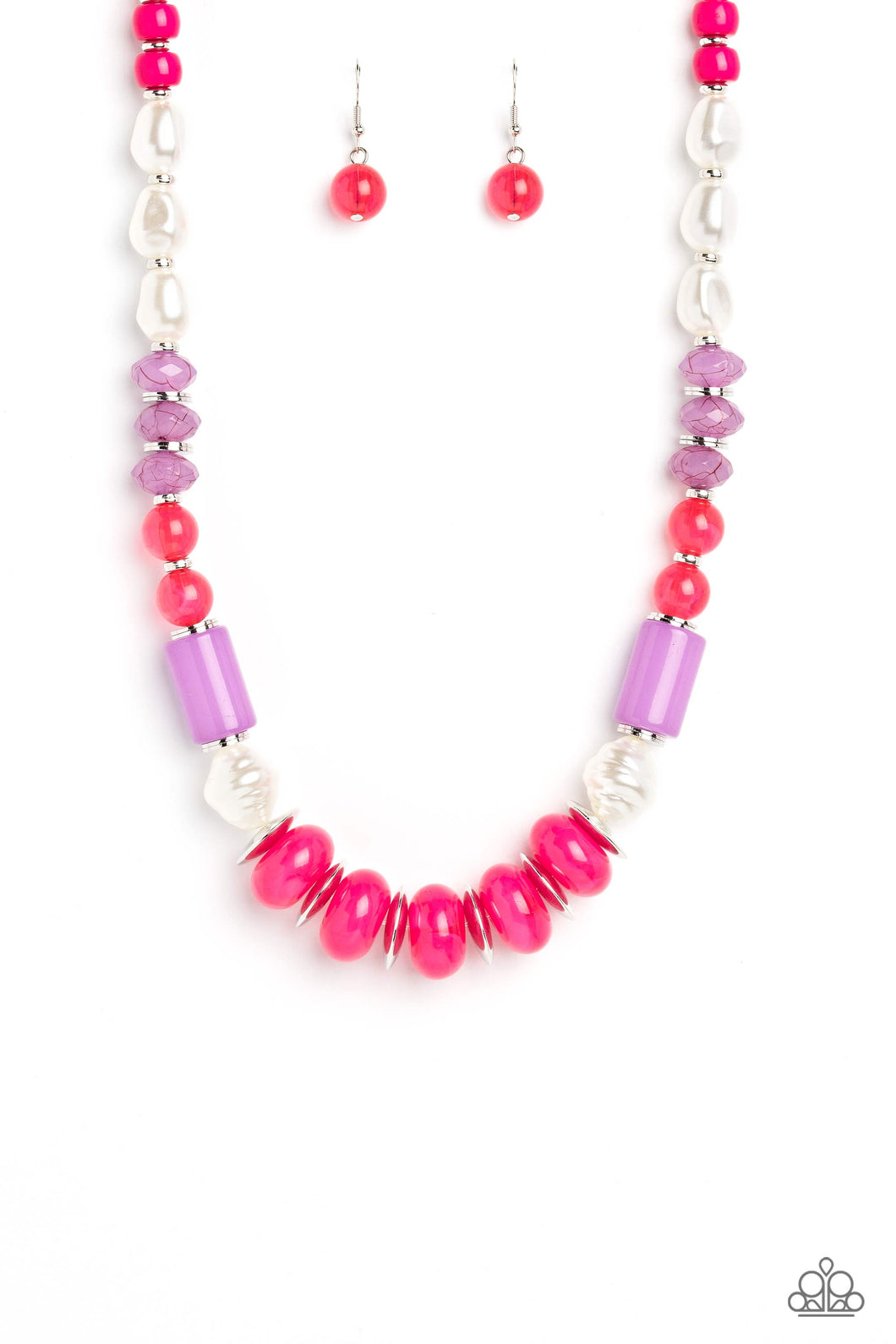 A SHEEN Slate - Pink Necklace - Paparazzi - Dare2bdazzlin N Jewelry