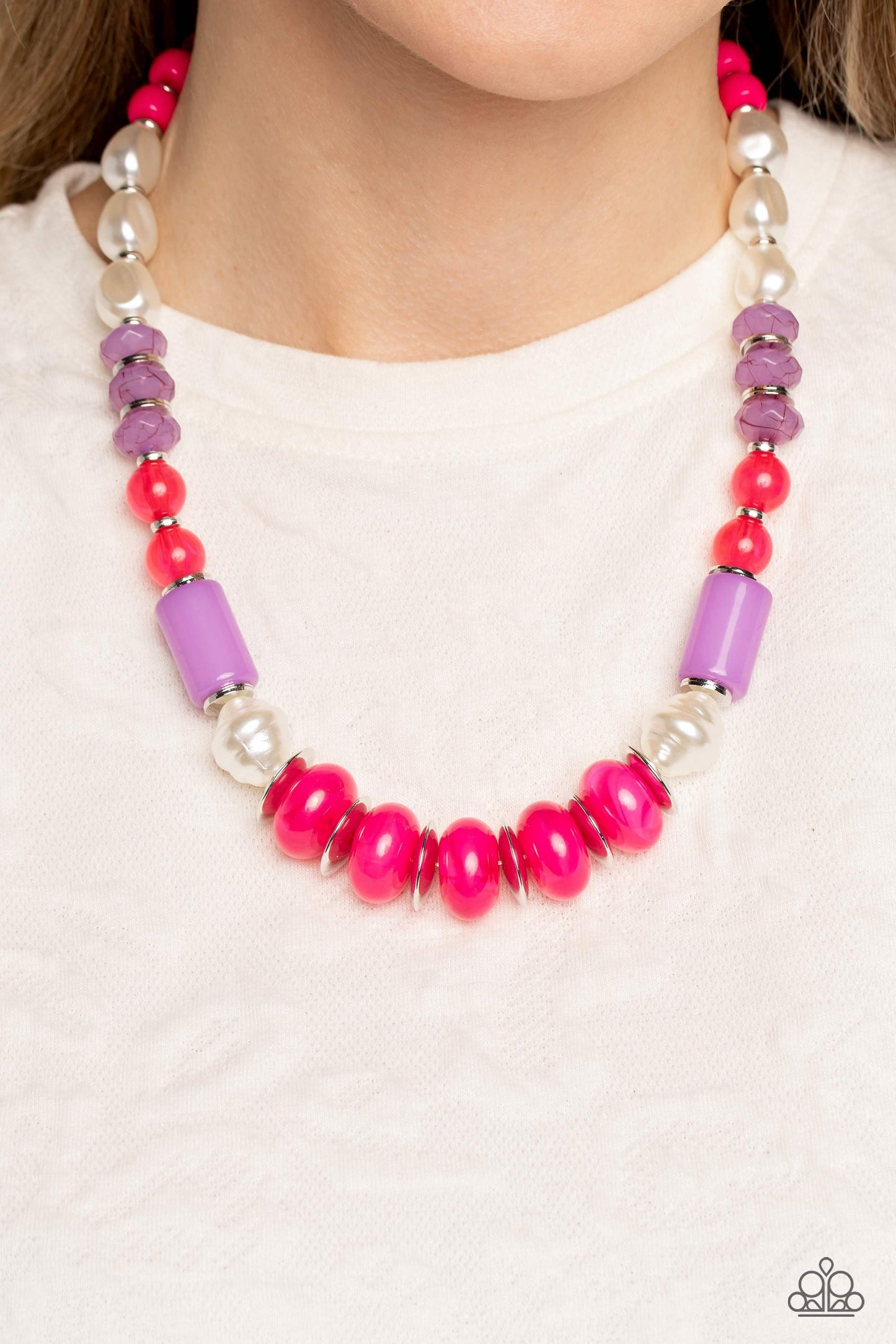 A SHEEN Slate - Pink Necklace - Paparazzi - Dare2bdazzlin N Jewelry
