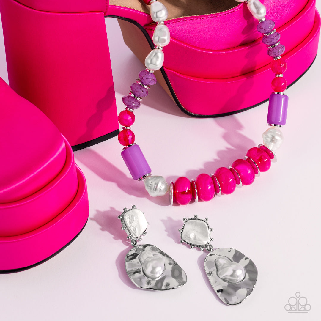A SHEEN Slate - Pink Necklace - Paparazzi - Dare2bdazzlin N Jewelry