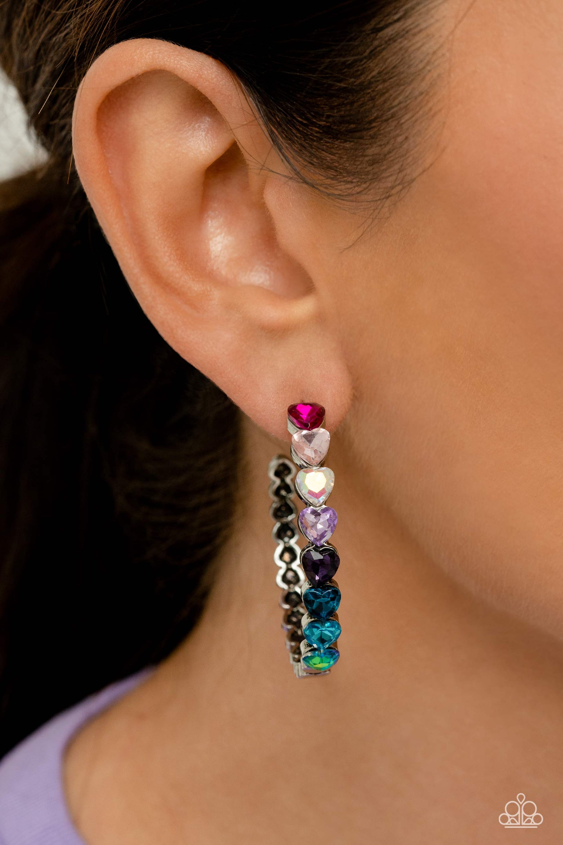 Hypnotic Heart Attack - Multi Earring - Paparazzi - Dare2bdazzlin N Jewelry