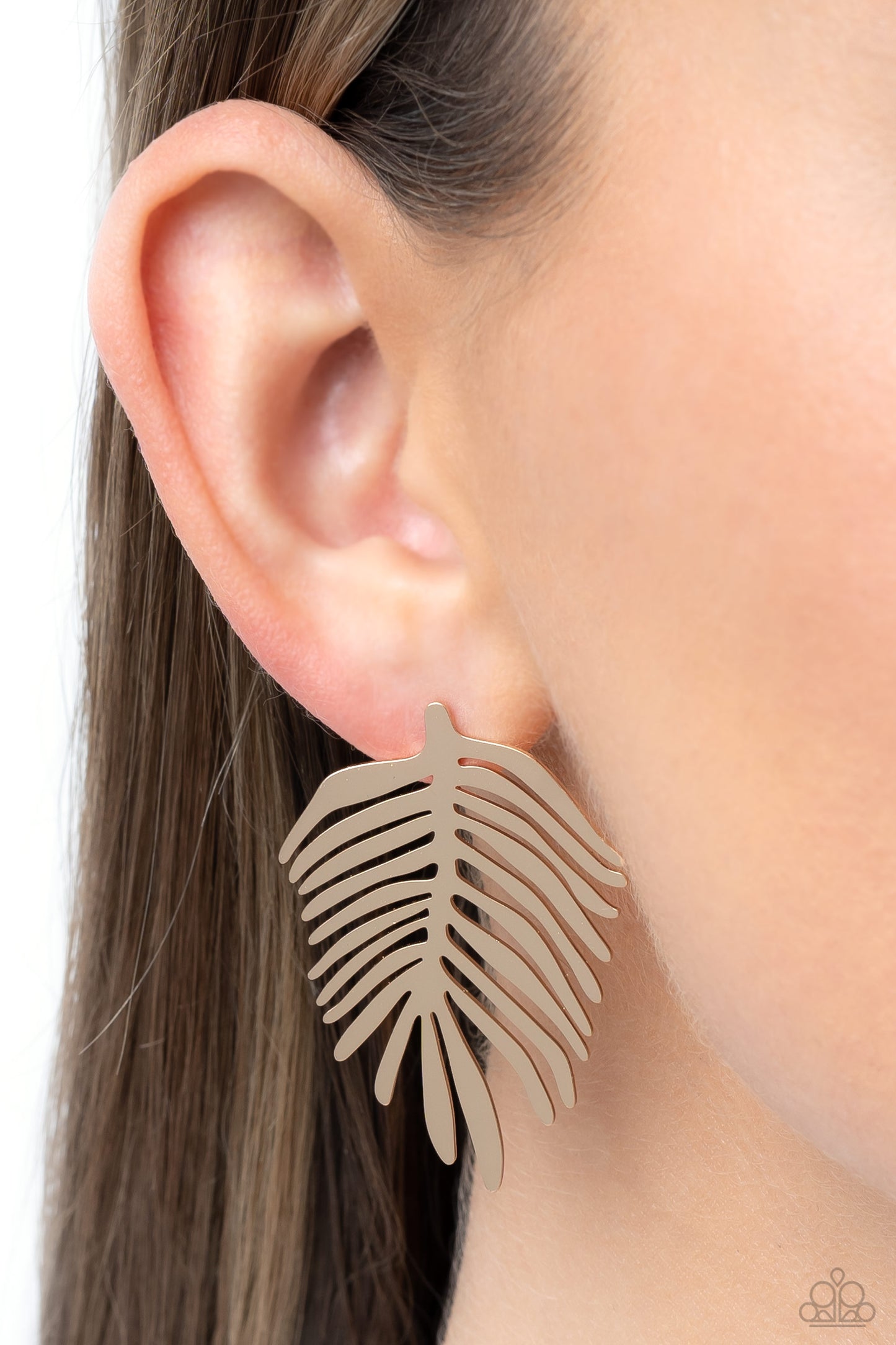 The FROND Row - Gold Earring - Paparazzi - Dare2bdazzlin N Jewelry