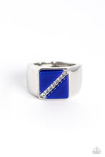 Load image into Gallery viewer, Diagonally Dominant - Blue Ring - Paparazzi - Dare2bdazzlin N Jewelry
