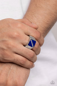 Diagonally Dominant - Blue Ring - Paparazzi - Dare2bdazzlin N Jewelry