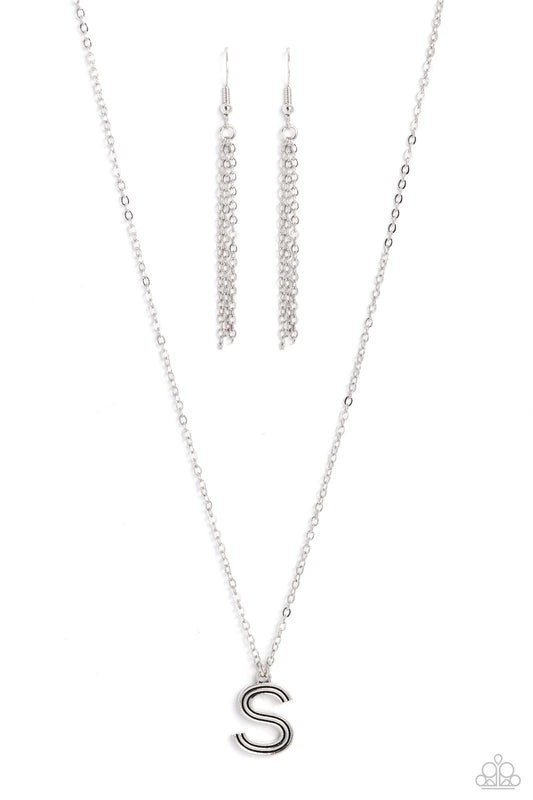 Leave Your Initials - Silver - S - Paparazzi - Dare2bdazzlin N Jewelry