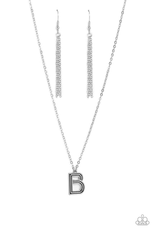 Leave Your Initials - Silver - B - Paparazzi - Dare2bdazzlin N Jewelry