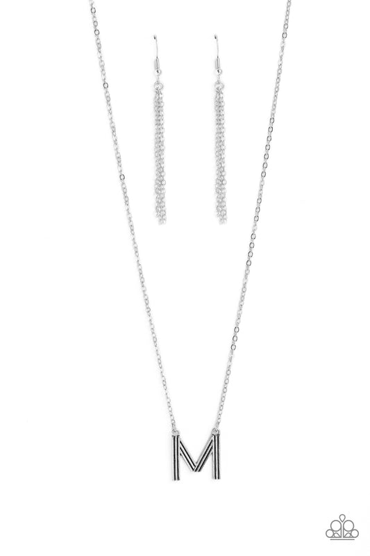 Leave Your Initials - Silver - M - Paparazzi - Dare2bdazzlin N Jewelry