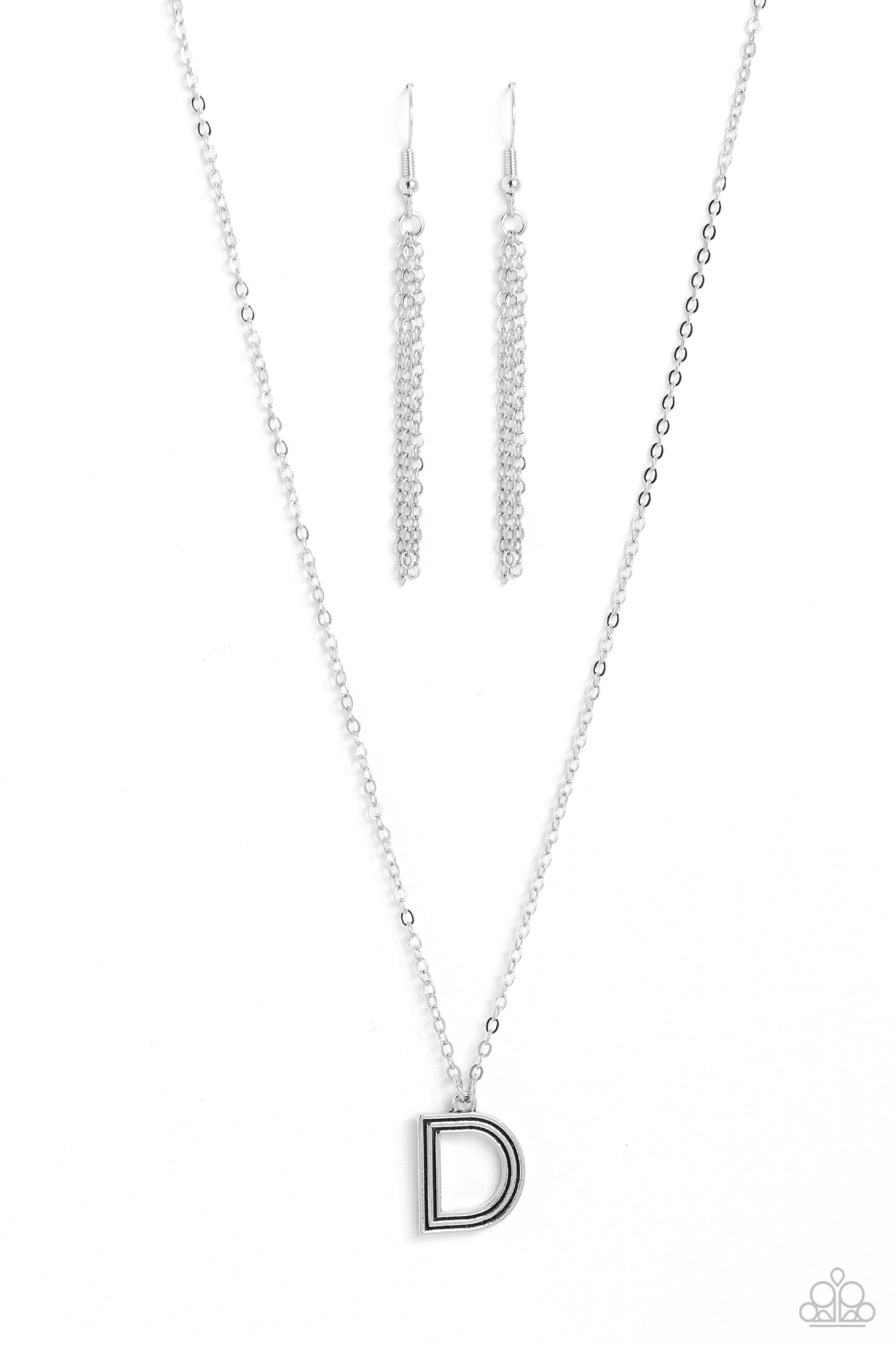 Leave Your Initials - Silver - D - Paparazzi - Dare2bdazzlin N Jewelry