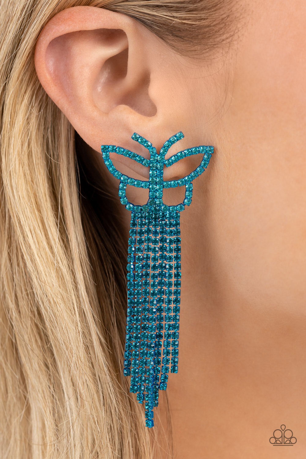 Billowing Butterflies - Blue Earring - Paparazzi - Dare2bdazzlin N Jewelry