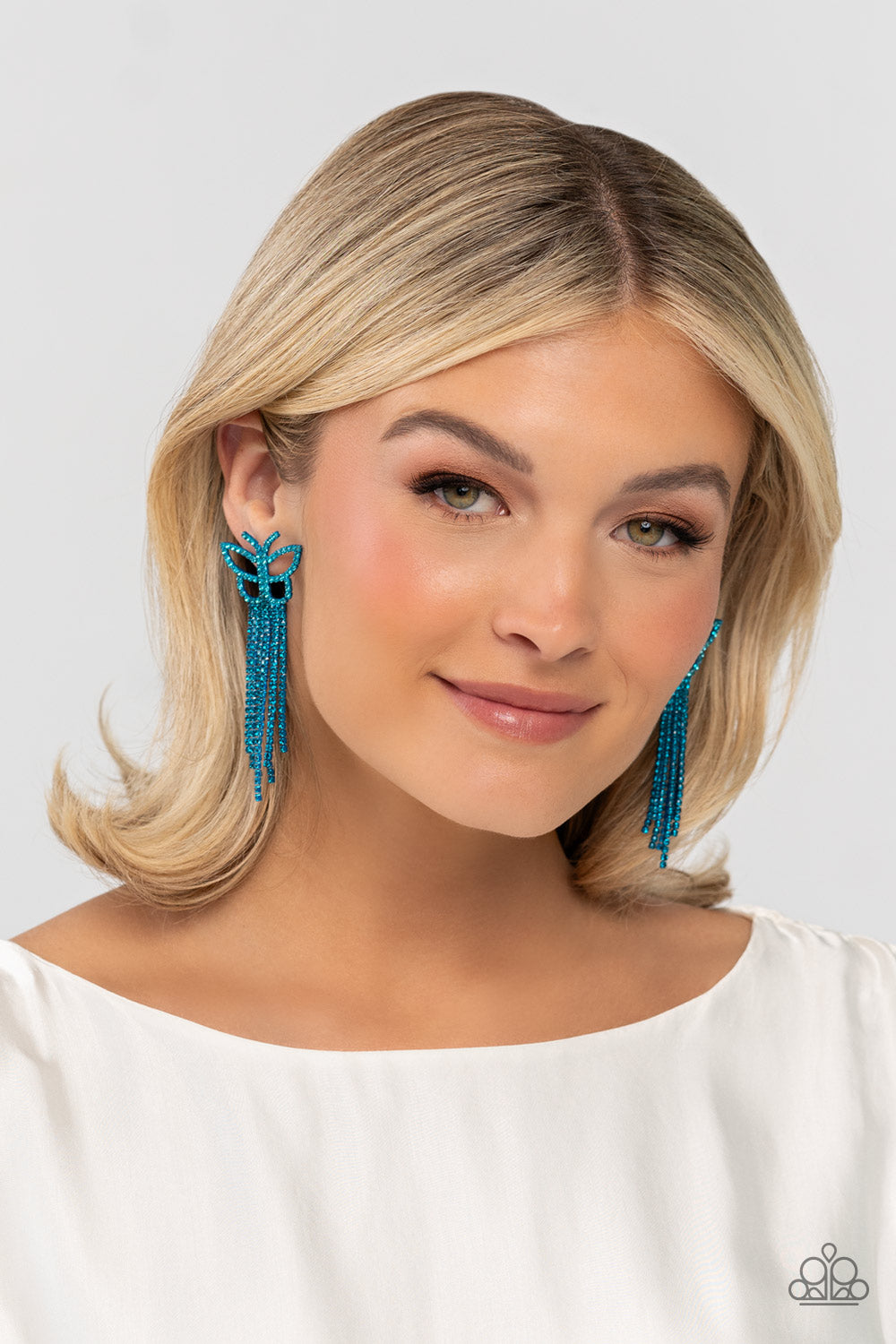 Billowing Butterflies - Blue Earring - Paparazzi - Dare2bdazzlin N Jewelry