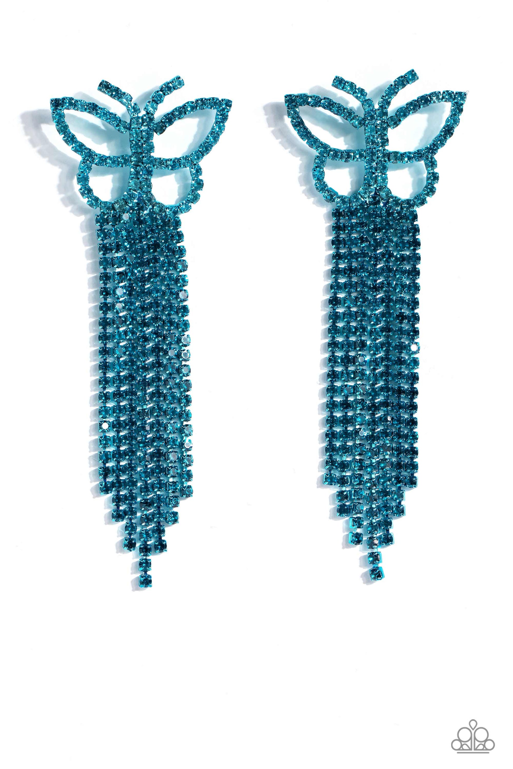 Billowing Butterflies - Blue Earring - Paparazzi - Dare2bdazzlin N Jewelry
