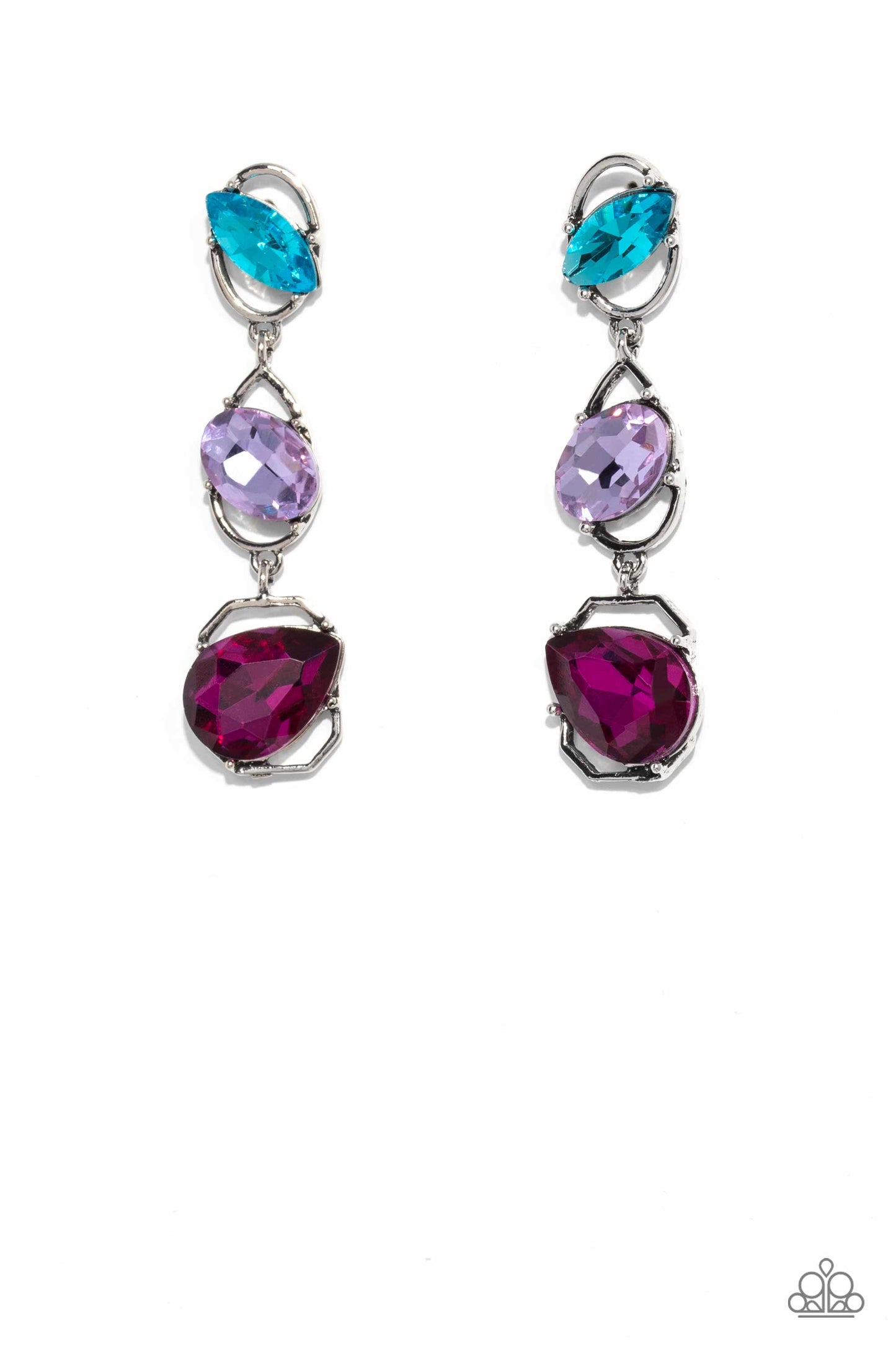 Dimensional Dance - Multi Post Earring - Paparazzi - Dare2bdazzlin N Jewelry