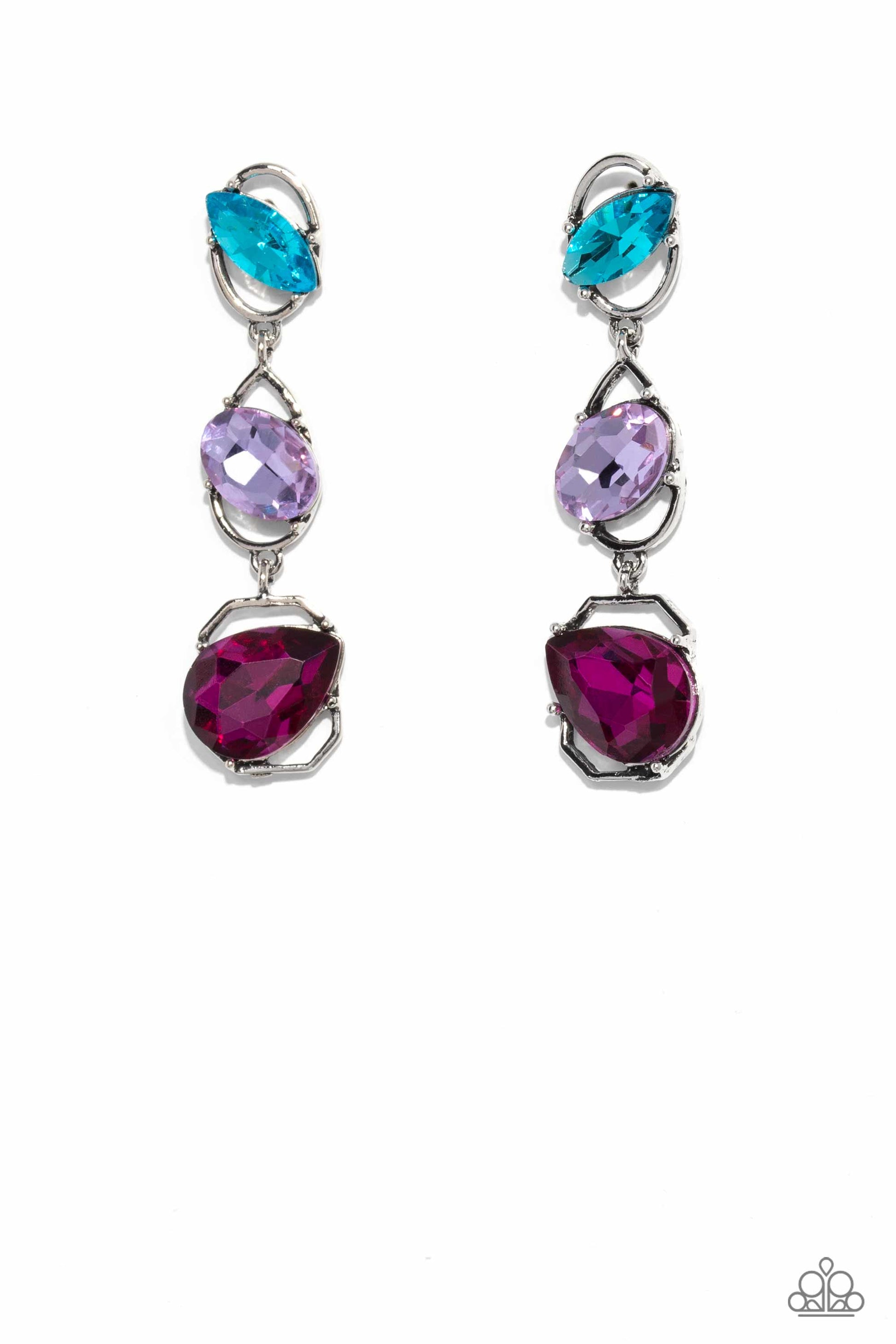 Dimensional Dance - Multi Post Earring - Paparazzi - Dare2bdazzlin N Jewelry