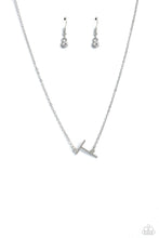 Load image into Gallery viewer, INITIALLY Yours - T - White Necklace - Paparazzi - Dare2bdazzlin N Jewelry
