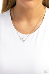 INITIALLY Yours - T - White Necklace - Paparazzi - Dare2bdazzlin N Jewelry