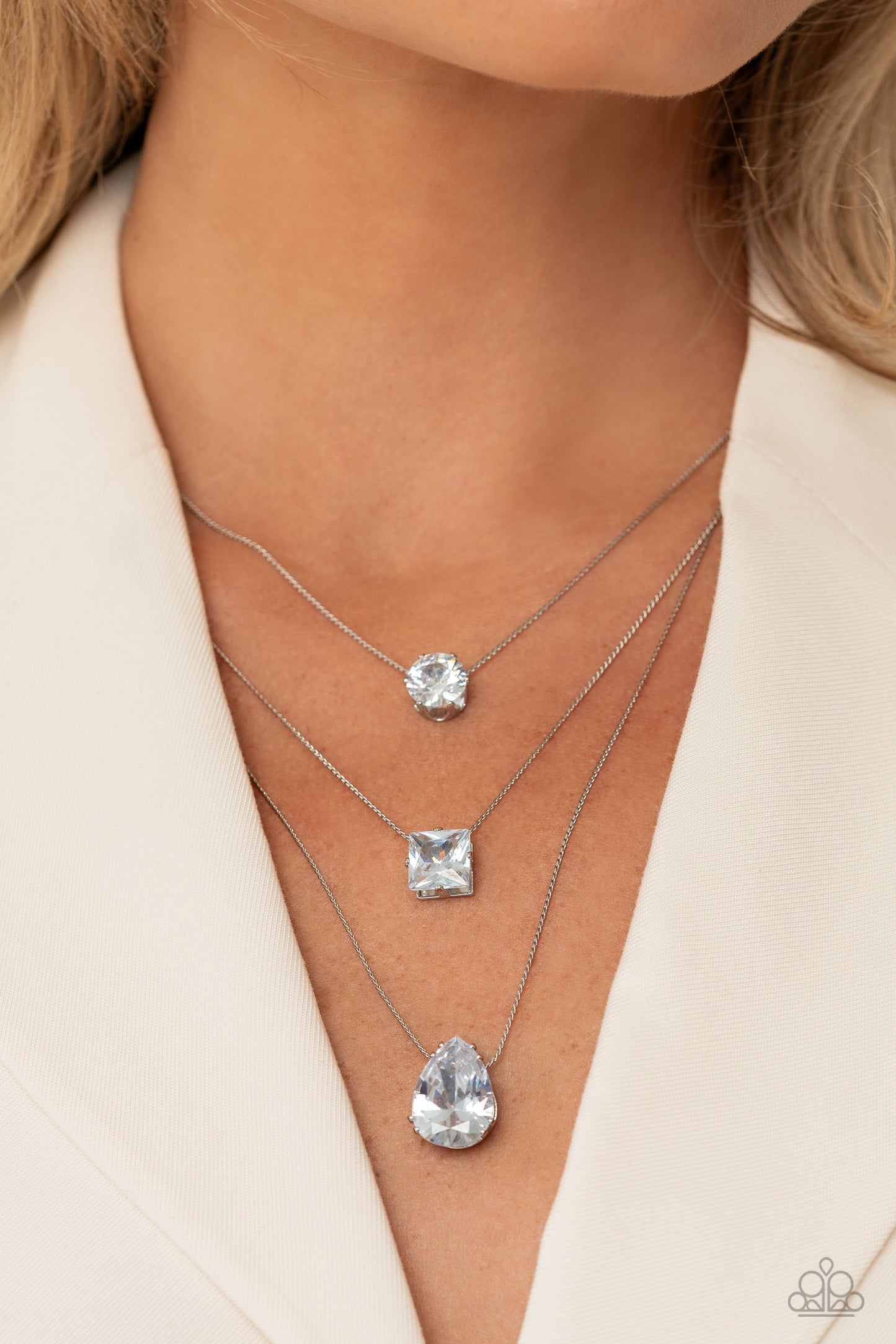 Lustrous Layers - White Necklace - Paparazzi - Dare2bdazzlin N Jewelry