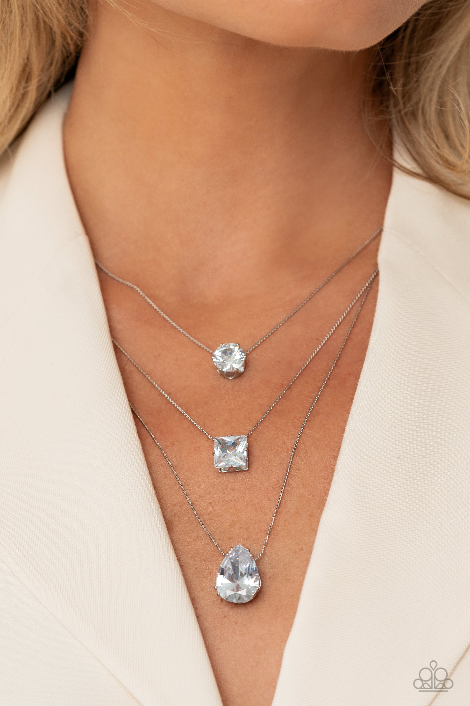 Lustrous Layers - White Necklace - Paparazzi - Dare2bdazzlin N Jewelry
