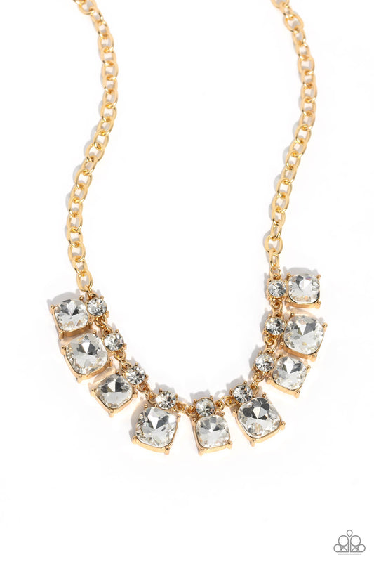 Fitted Fantasy - Gold Necklace - Paparazzi - Dare2bdazzlin N Jewelry