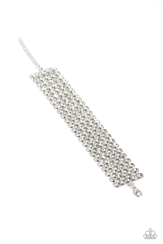 GLASSY Gallery - White Bracelet - Paparazzi - Dare2bdazzlin N Jewelry