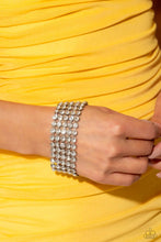 Load image into Gallery viewer, GLASSY Gallery - White Bracelet - Paparazzi - Dare2bdazzlin N Jewelry
