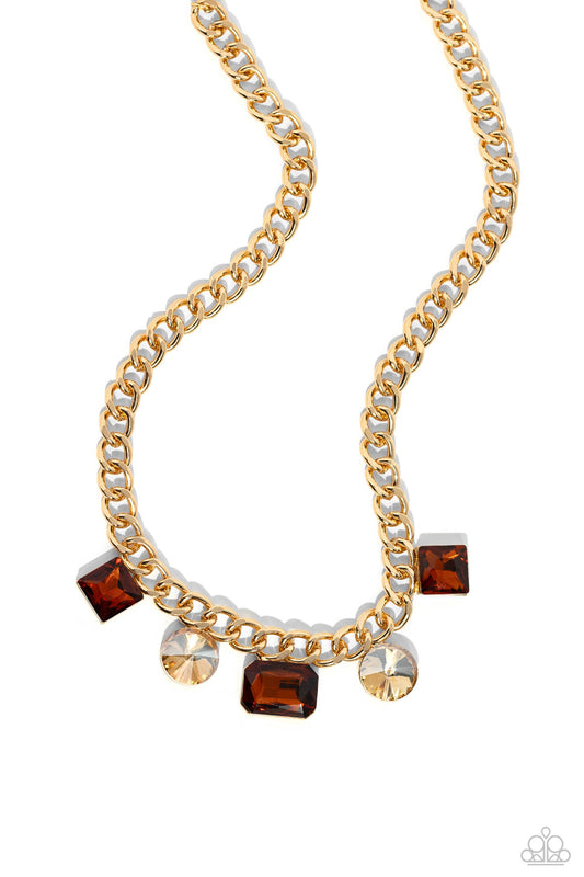 Alternating Audacity - Brown Necklace - Paparazzi - Dare2bdazzlin N Jewelry