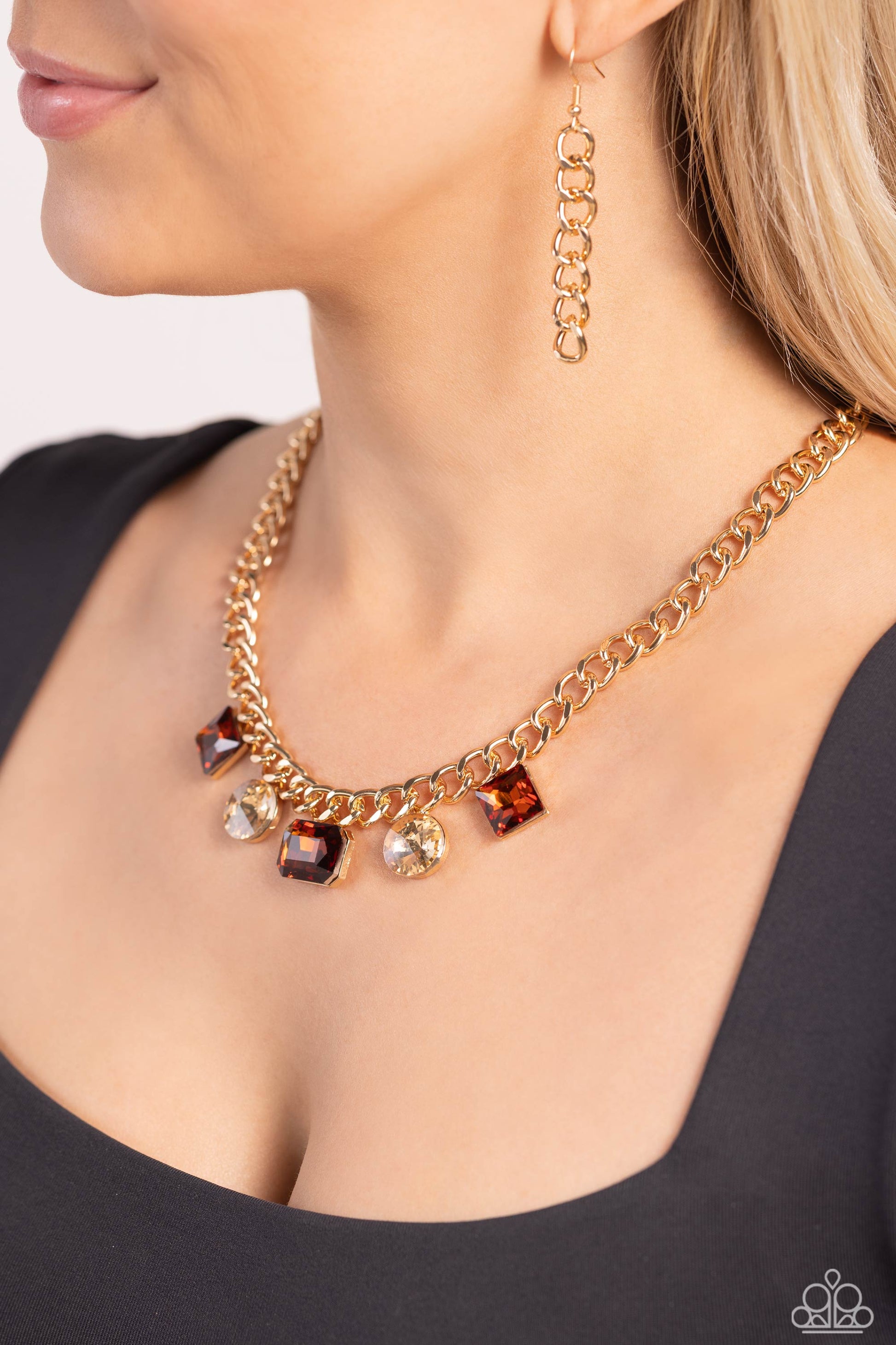 Alternating Audacity - Brown Necklace - Paparazzi - Dare2bdazzlin N Jewelry