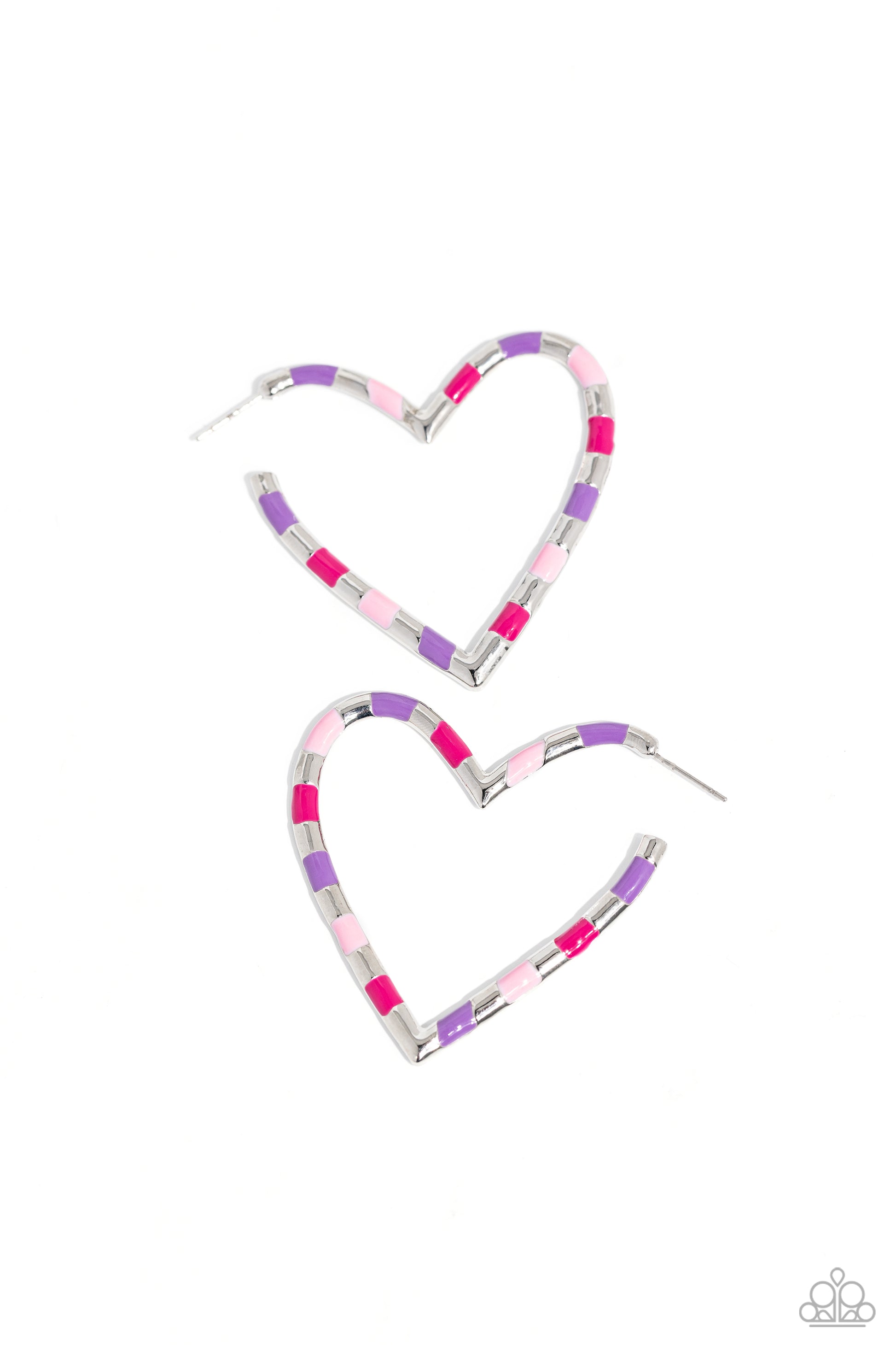 Striped Sweethearts - Pink Earring - Paparazzi - Dare2bdazzlin N Jewelry