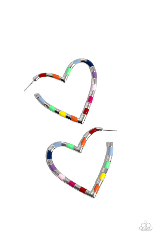 Striped Sweethearts - Multi Earring - Paparazzi - Dare2bdazzlin N Jewelry