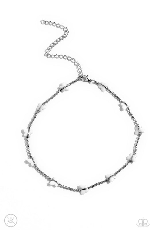 FLYING in Wait - White Necklace - Paparazzi - Dare2bdazzlin N Jewelry