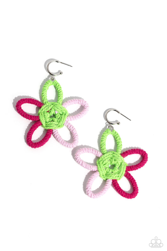 Spin a Yarn - Pink Earring - Paparazzi - Dare2bdazzlin N Jewelry