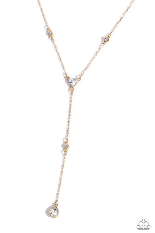 Lavish Lariat - Gold Necklace - Paparazzi - Dare2bdazzlin N Jewelry