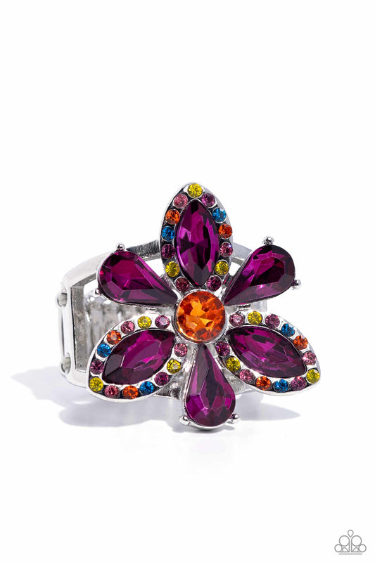 Blazing Blooms - Multi Ring - Paparazzi - Dare2bdazzlin N Jewelry