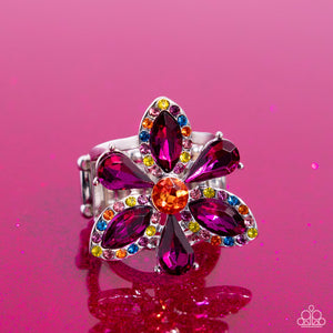 Blazing Blooms - Multi Ring - Paparazzi - Dare2bdazzlin N Jewelry