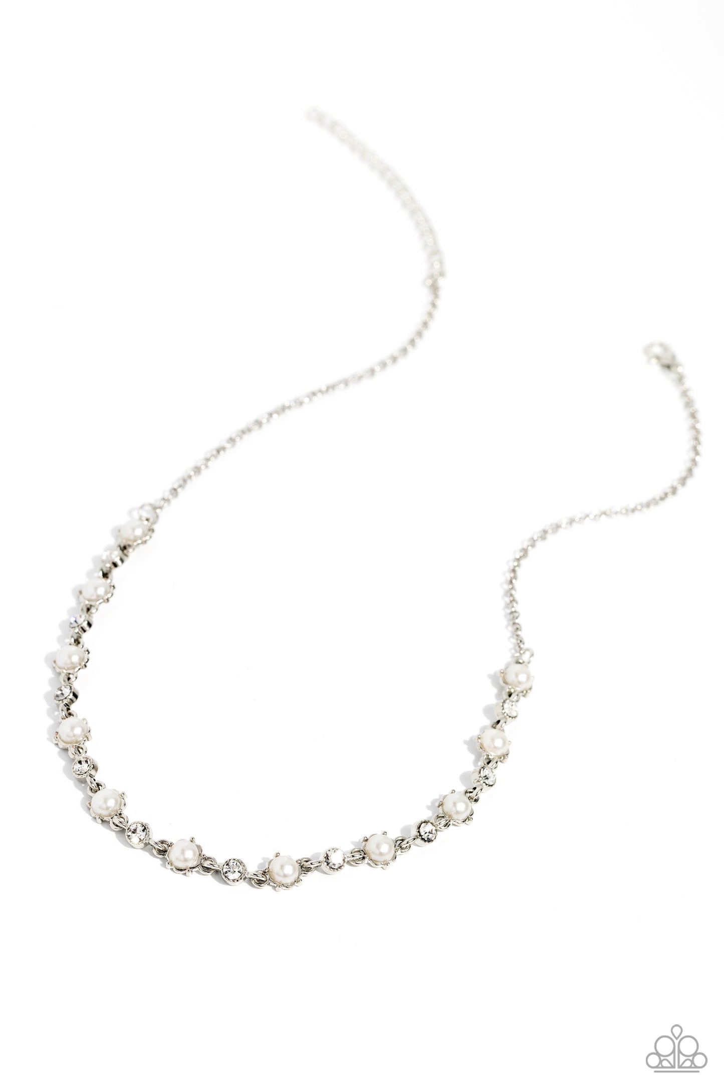 Pronged Passion - White Necklace - Paparazzi - Dare2bdazzlin N Jewelry