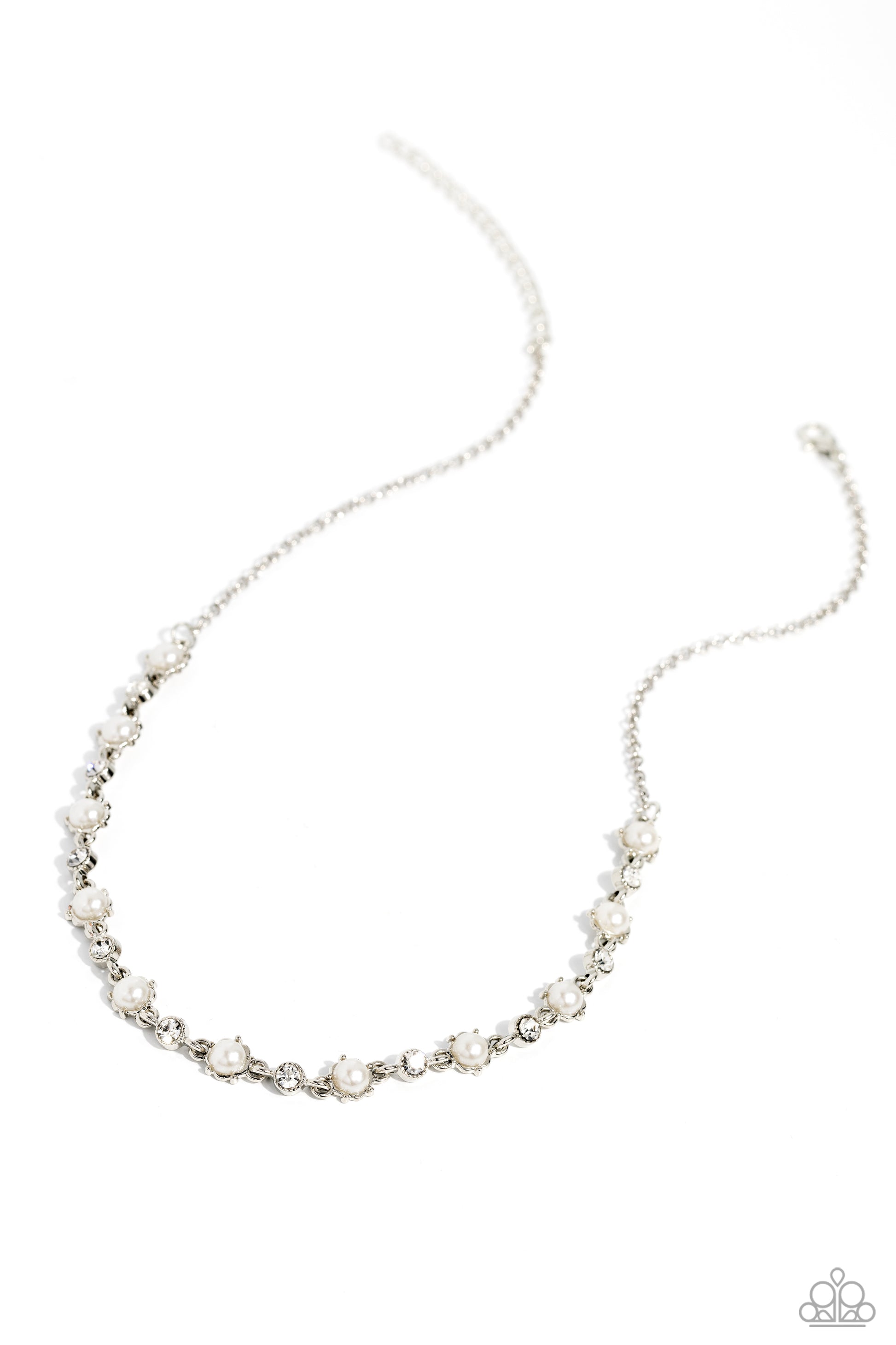 Pronged Passion - White Necklace - Paparazzi - Dare2bdazzlin N Jewelry