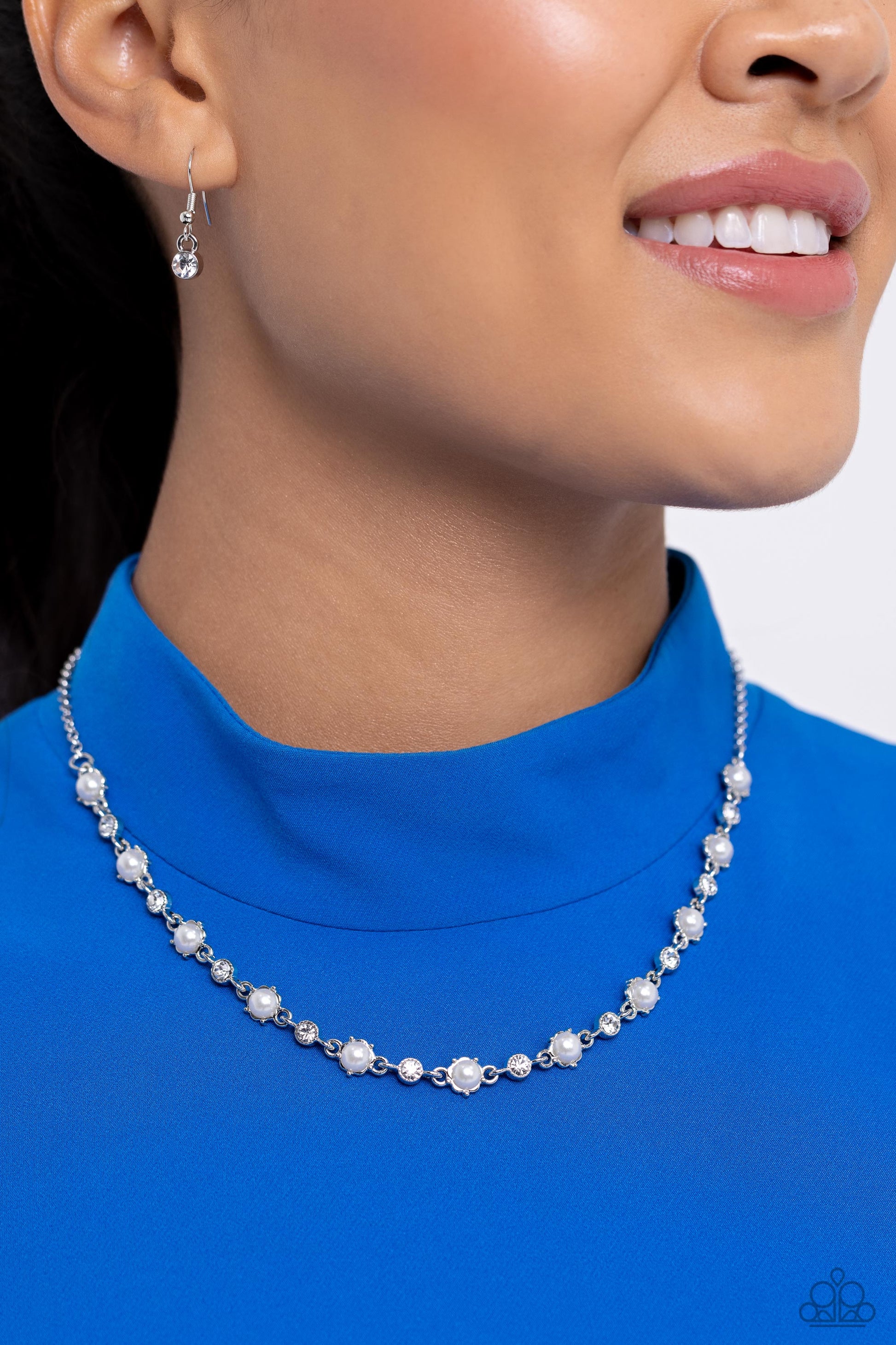 Pronged Passion - White Necklace - Paparazzi - Dare2bdazzlin N Jewelry