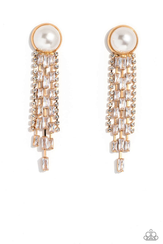 Genuinely Gatsby - Gold Earring - Paparazzi - Dare2bdazzlin N Jewelry