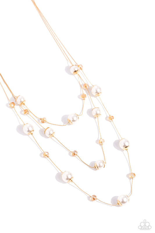 Glistening Gamut - Gold Necklace - Paparazzi - Dare2bdazzlin N Jewelry