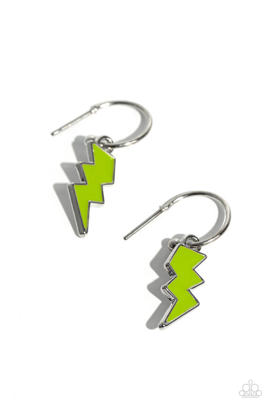 Lightning Limit - Green Earring - Paparazzi - Dare2bdazzlin N Jewelry