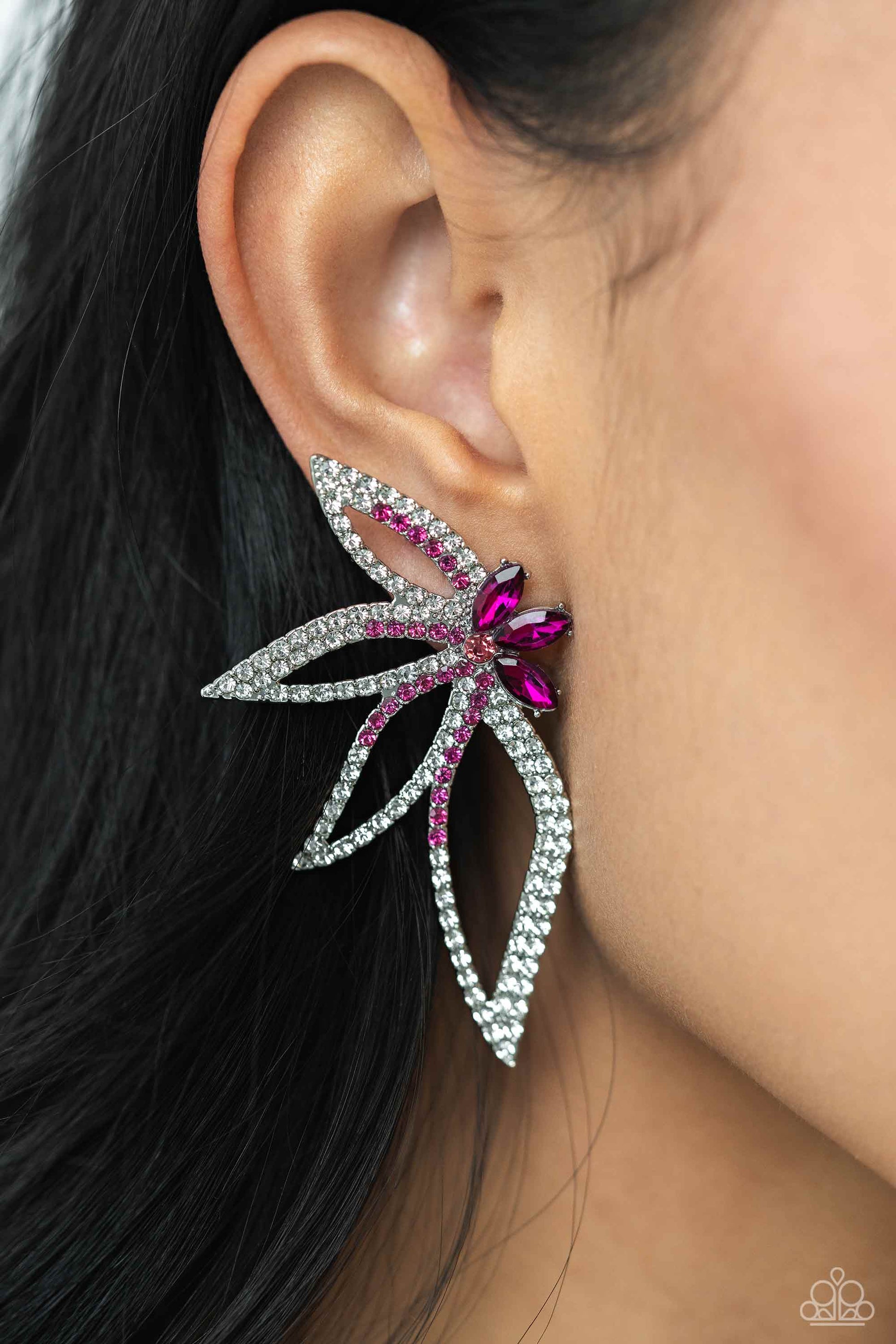 Twinkling Tulip - Pink Earring - Paparazzi - Dare2bdazzlin N Jewelry
