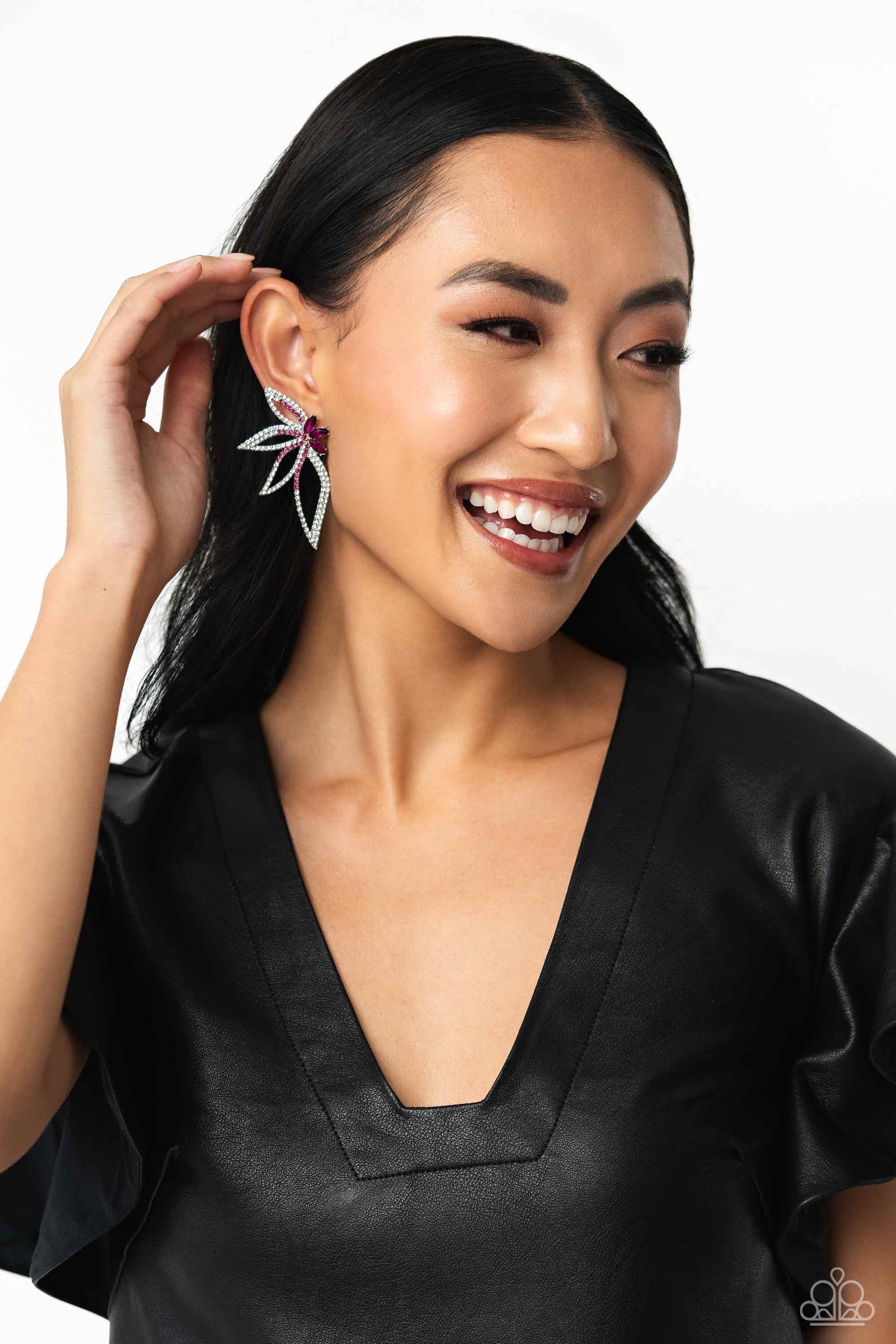 Twinkling Tulip - Pink Earring - Paparazzi - Dare2bdazzlin N Jewelry