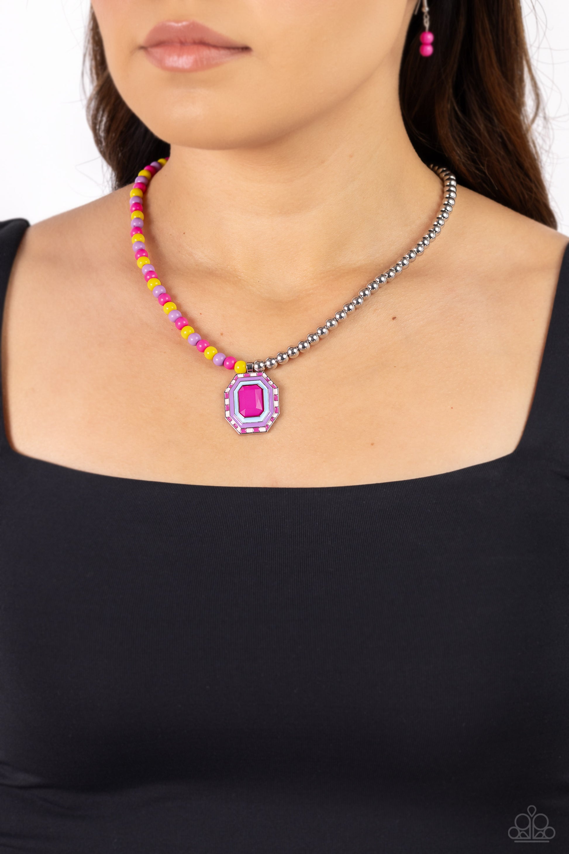 Contrasting Candy - Multi Necklace - Paparazzi - Dare2bdazzlin N Jewelry