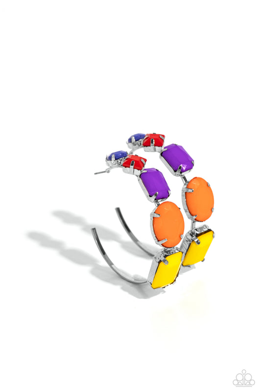 Geometric Gamer - Multi Earring - Paparazzi - Dare2bdazzlin N Jewelry