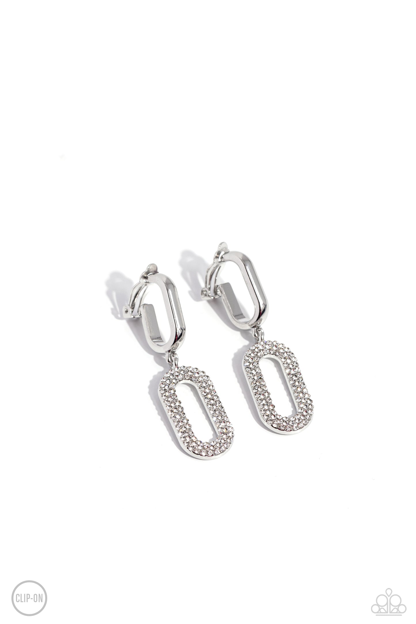 Linked Luxury - White Earring - Paparazzi - Dare2bdazzlin N Jewelry