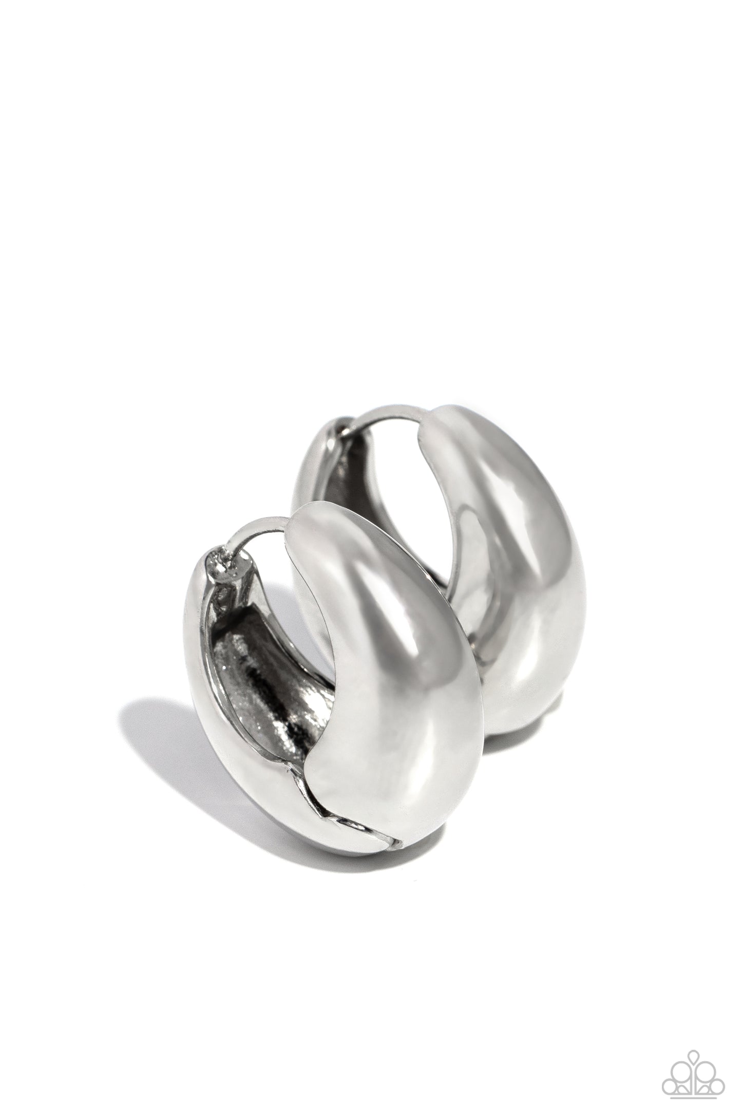Boss BEVEL - Silver Hoop Earring - Paparazzi - Dare2bdazzlin N Jewelry